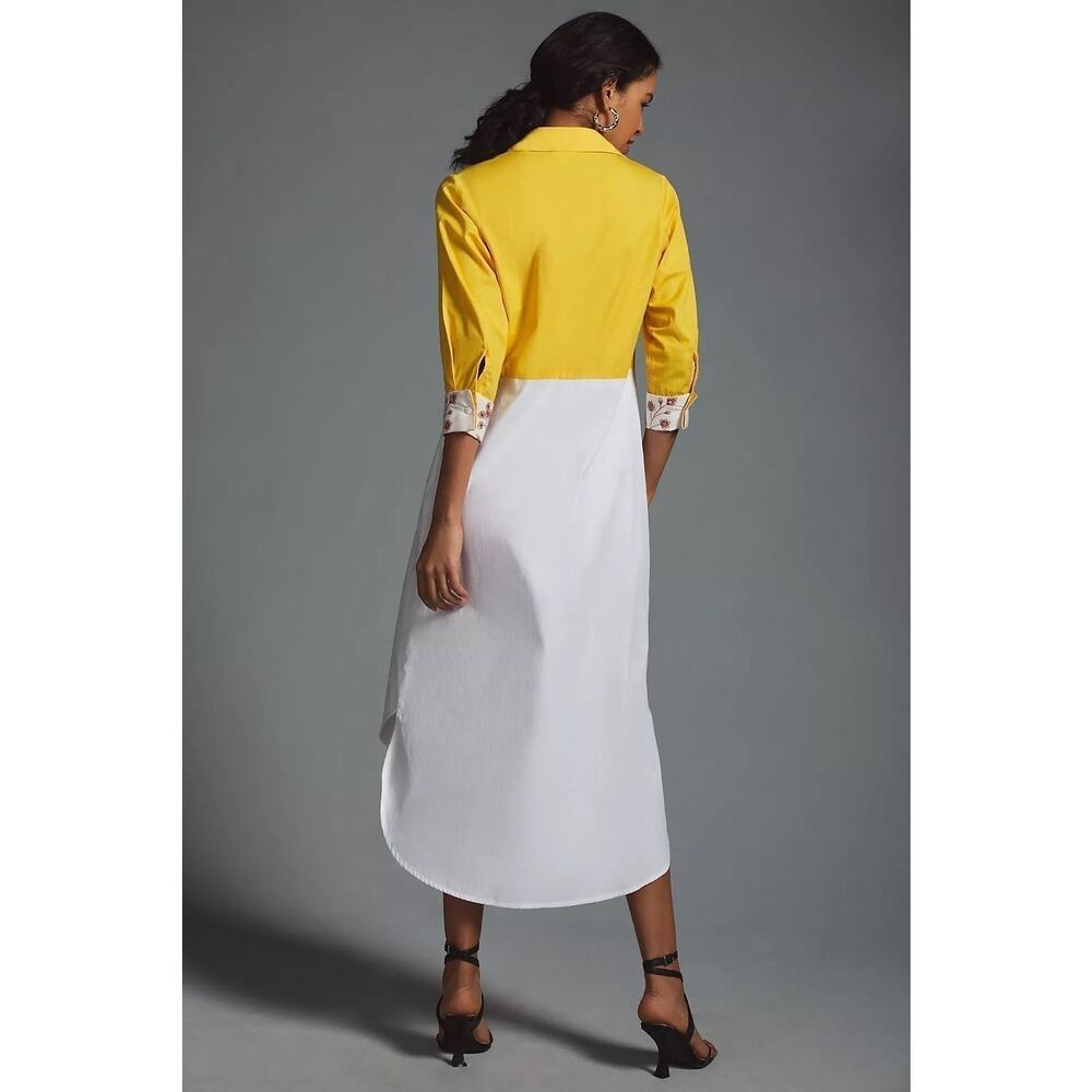 NWT❤️Samant Chauhan Embroidered Colorblock Shirt Dress szL - Picture 5 of 9